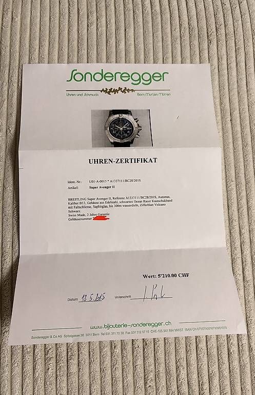 Breitling Orologi: Breitling Super Avenger II Automatik  Chronograph – Usato da Aarwangen venduto da philippe99 2