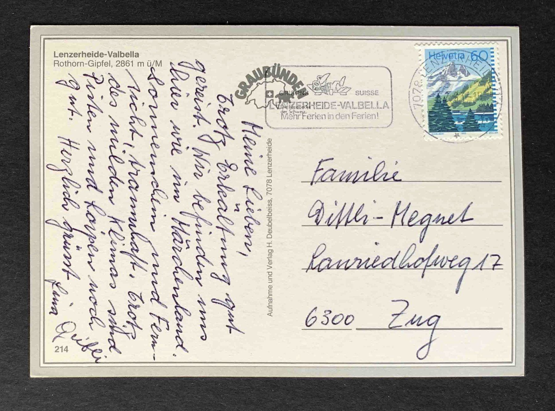 Cartoline postali: AK Lenzerheide Valbella Rothorn Gipfel – Usato da Goldau venduto da artelier1 1