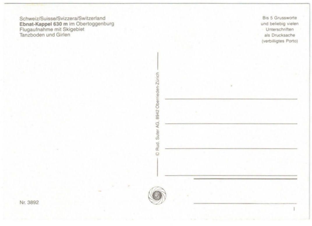 Cartoline postali: Ebnat Kappl - Skigebietpanorama – Usato da Binningen venduto da Mountainrider 1
