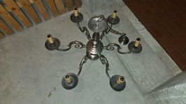 Lustre 6 bras en métal  - Pièce vintage