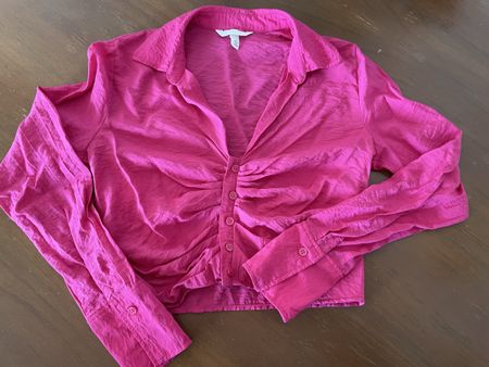 Pinke Crop Bluse