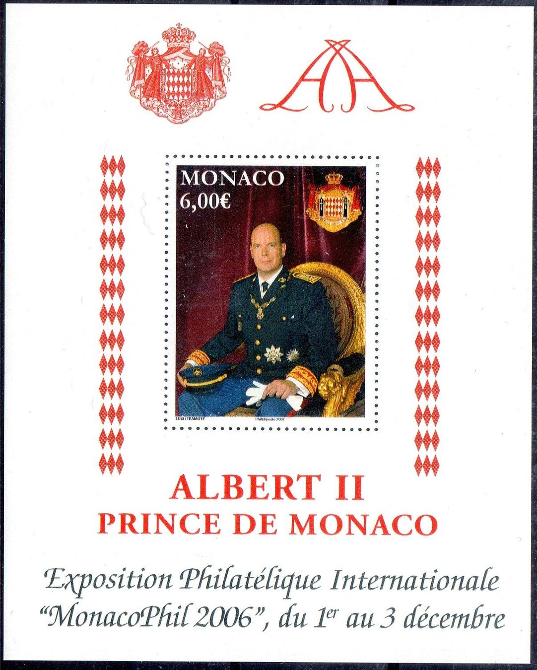 Tutti i francobolli: ** POSTFRISCH ** MONACO  FÜRST ALBERT II BLOCK -  MO54 – Nuovo (secondo la descrizione) da Losone venduto da EM2019