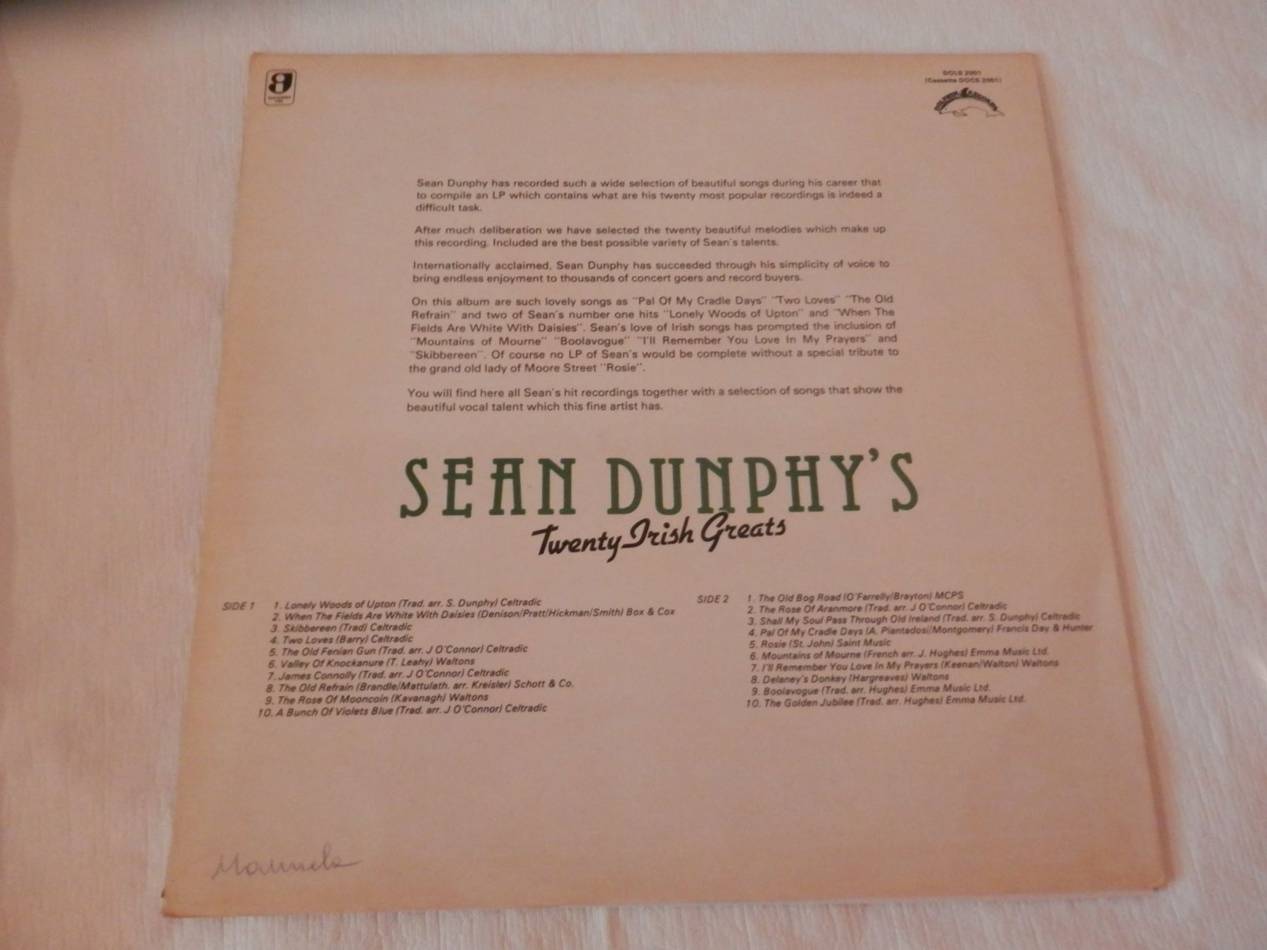Schallplatten: LP Sean Dunhy's Twenty Irish Greats – Gebraucht aus Weiach von weiach81 1