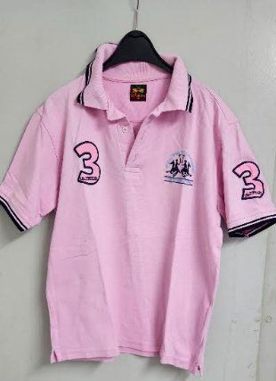 Polo homme La Martina rose taille M occasion bon etat