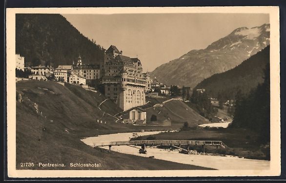 Cartoline postali: AK Pontresina, Schlosshotel – Usato da Berlin venduto da bartko-reher