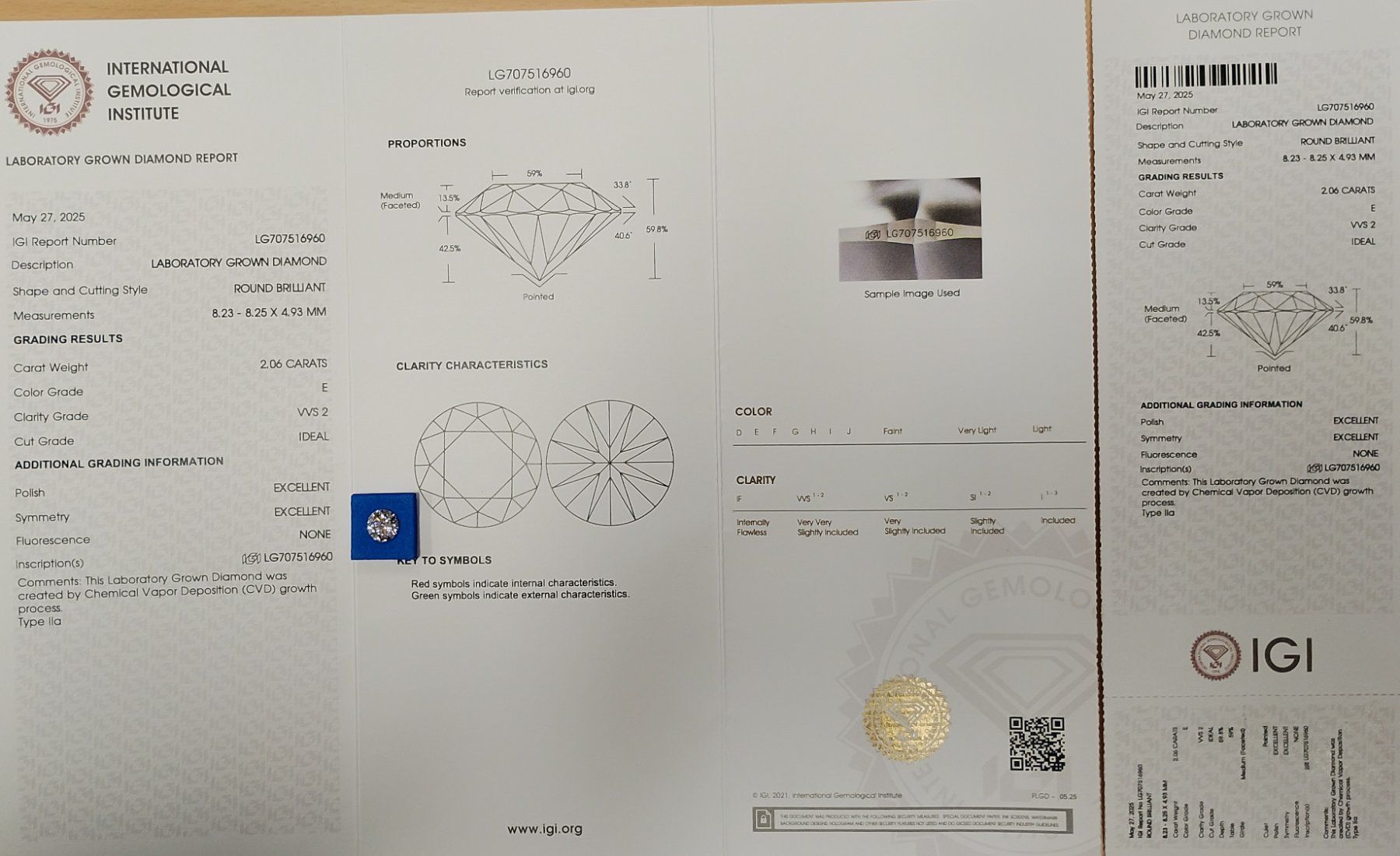 Pietre preziose: 2.06ct Diamond VVS2 E ID 2EX (lab) éco-diamond – Nuovo e nell'imballaggio originale da Genève venduto da Monkey_Soldier