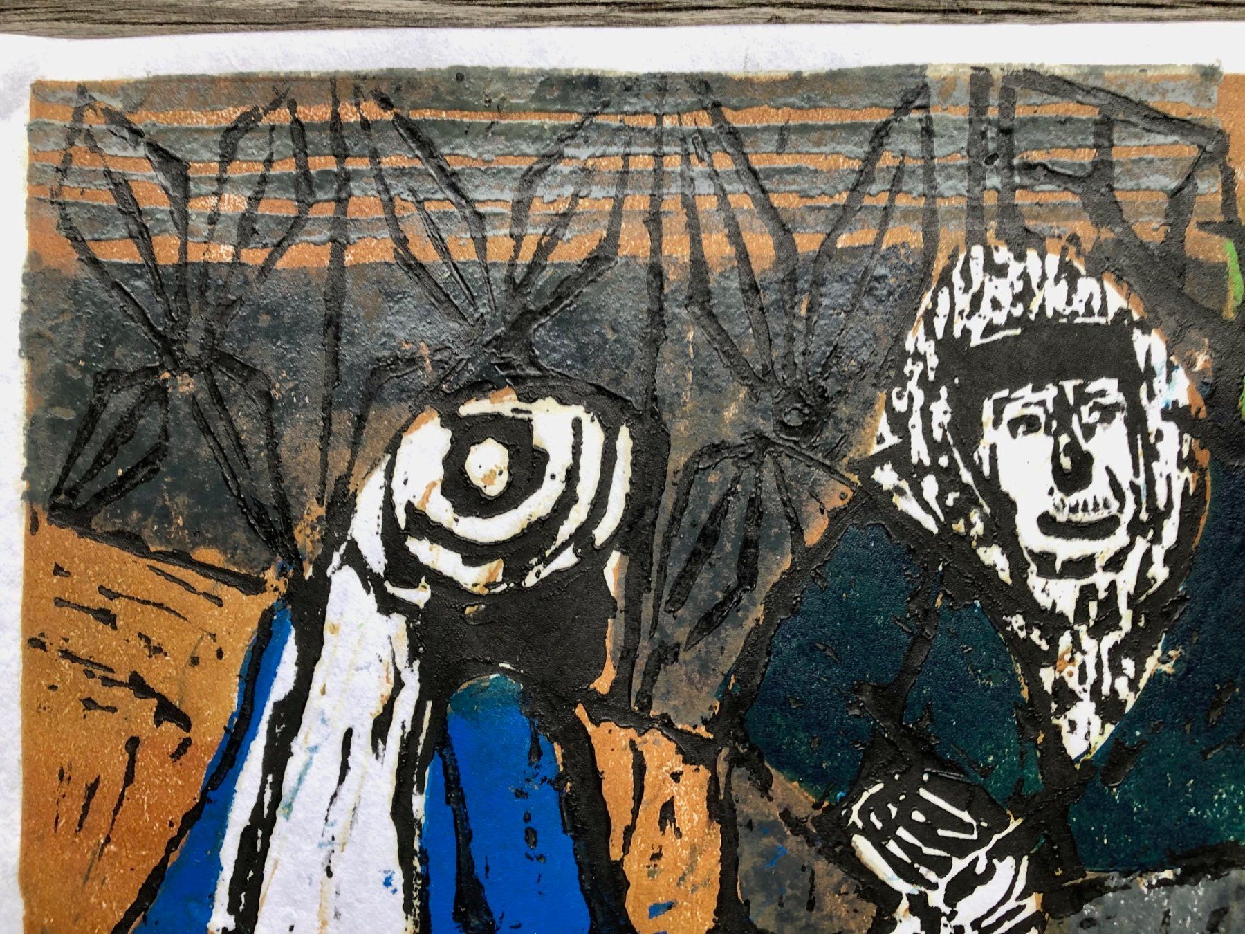 Xilografie: Farbiger Holzschnitt von Duri Galler 2014 – Usato da Winterthur venduto da Barunggeli 6