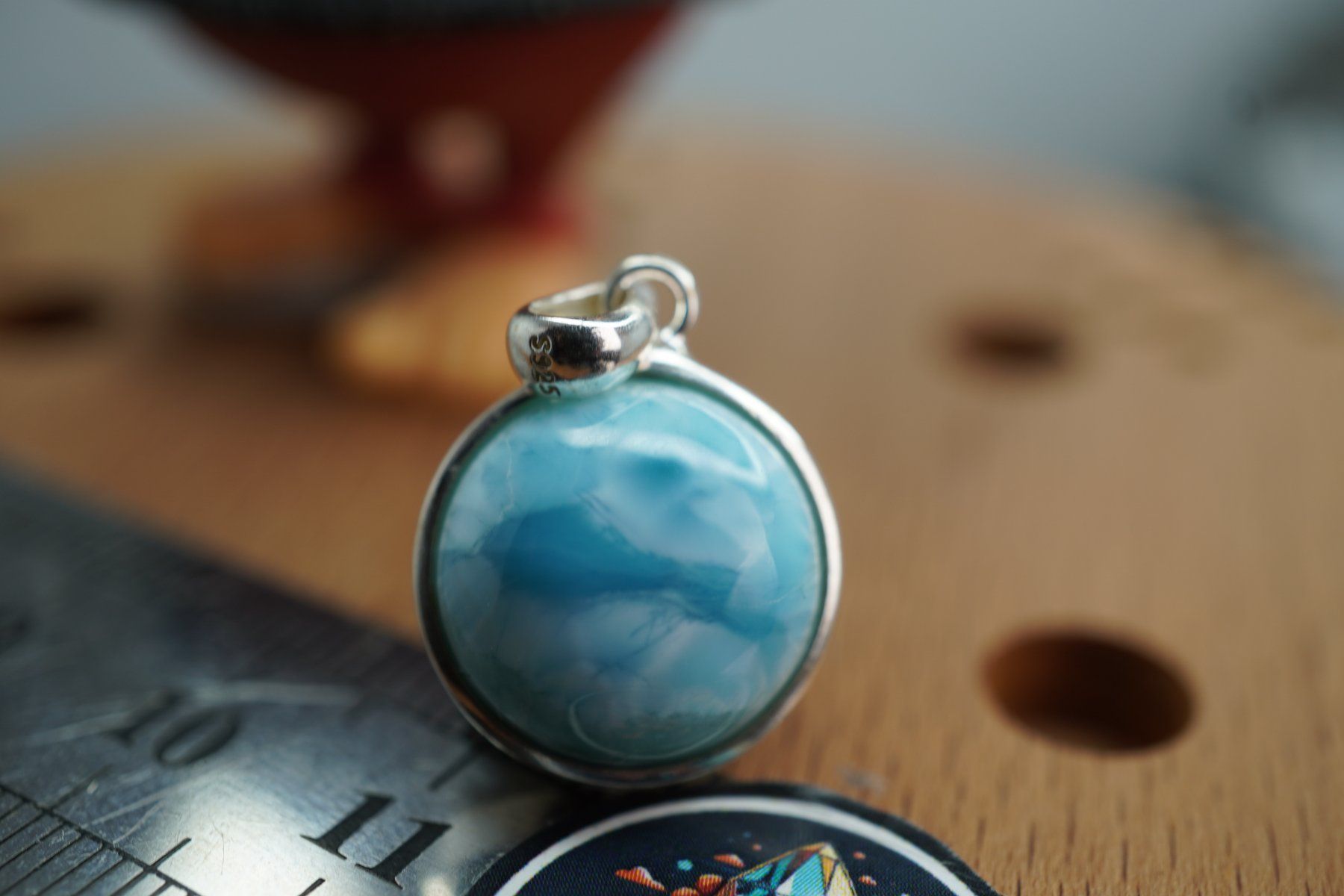 Pendentifs: Larimar Rund    Silber 925 Silber  Anhänger – Neuf avec emballage d'origine à Eschenbach SG par topstone 4