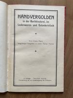 Fachbuch Handvergolden Cuno März 2. Auflage von 1917