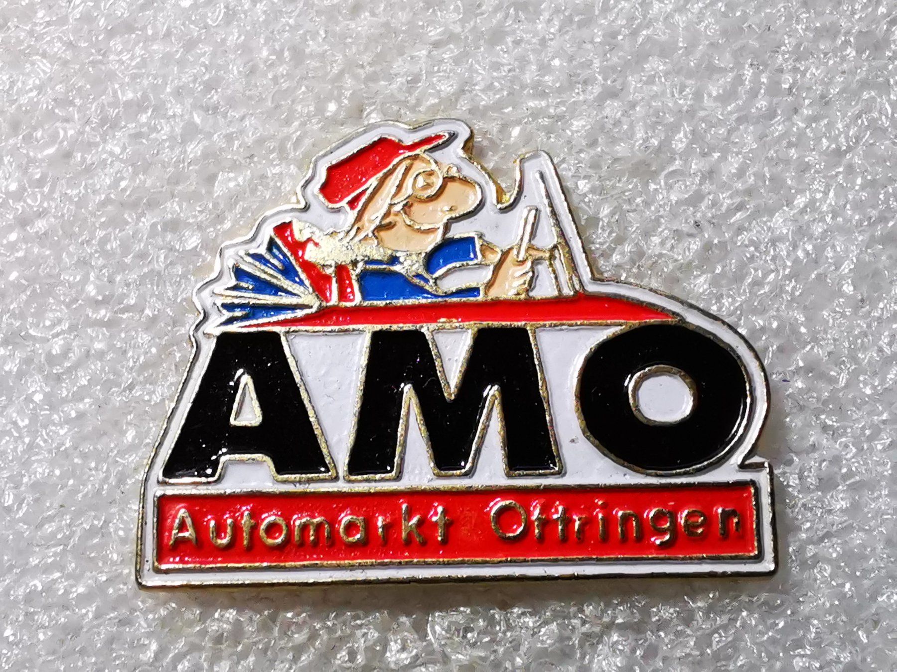 Placchette & Badge: Ansteckpin 69: Amo Automarkt Oftringen – Usato da Oppligen venduto da Pin-Fall-Shop