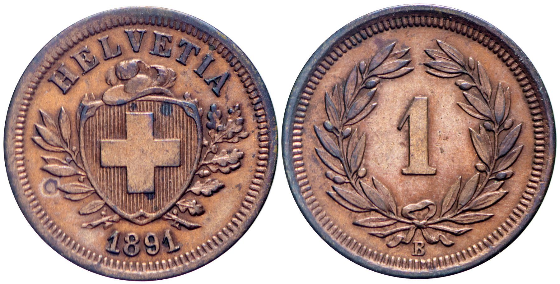 Tutti le monete: 1 Rappen 1891 LC (03) – Usato da Chiasso venduto da Novamarketing