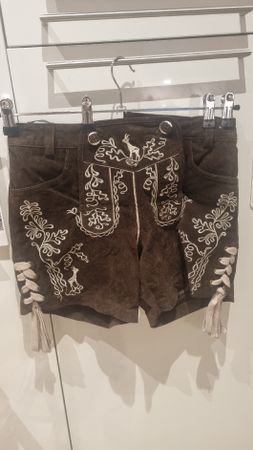 Set Oktoberfest Lederhosen und Bluse XS
