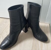 Hallhuber Black Leather Ankle Boots sz 38