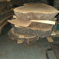 4 grosse Apfelholz-Baumscheiben – 8 cm dick, Naturkante