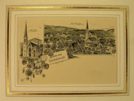 ESCHOLZMATT, FEDERLITHOGRAPHIE UM 1900