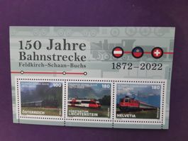 Sonderblock 150 Jahre Bahnstrecke Feldk.-Schaan und Buchs