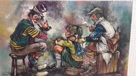 Lorrain "Clown & Clochard" Gemälde