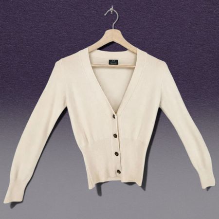 Avant Première Cashmere-Mix Strickjacke, Creme, Größe M