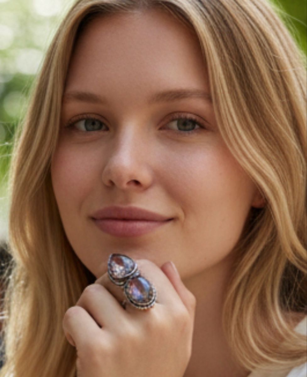 Anelli: Doppel Kunzit Edelstein Ring, 925 Silber, Grösse 57  – Nuovo e nell'imballaggio originale da Kriens venduto da Hortensie6 3