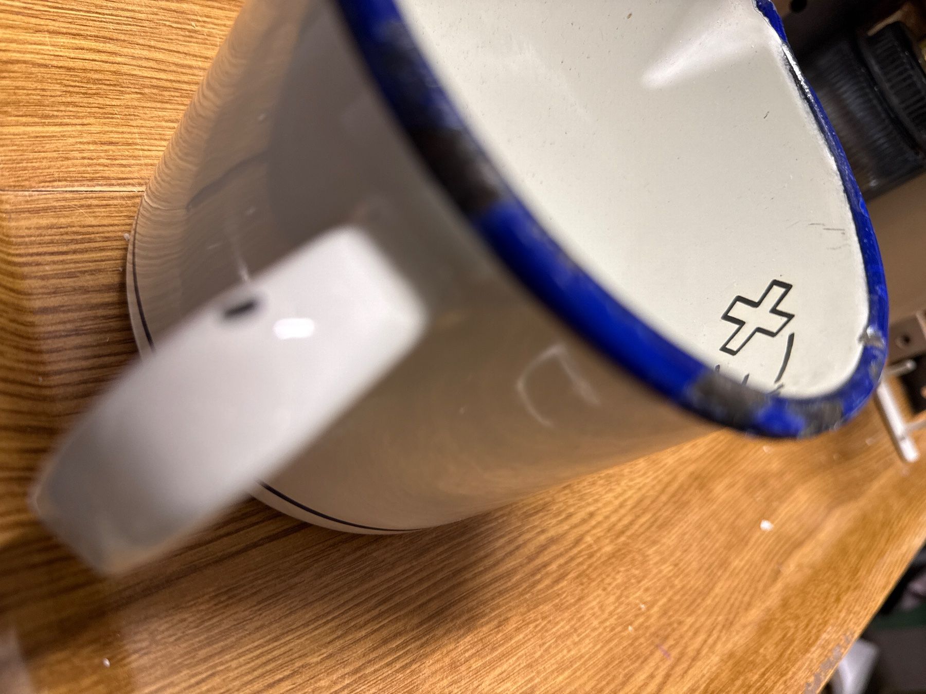 Elettrodomestici da cucina: altes Emaille Gefäss, Litermass, 1 Liter – Usato da Amriswil venduto da used2use 3