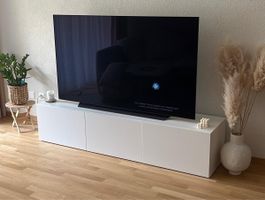 Meuble TV BESTÅ blanc avec portes 180x42x38 cm bon état
