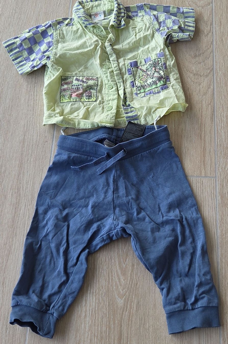 Lotti di vestiti: Ensemble garçon taille 74- Chemise et pantalon léger – Usato da Neuchâtel venduto da bilao