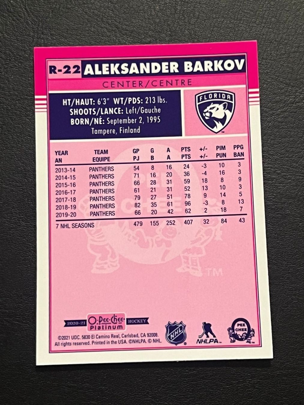 NHL Carte collezionabili: Aleksander Barkov 2020 OPC Platinum Florida Panthers – Nuovo (secondo la descrizione) da Möhlin venduto da SwissHockeyCards 1