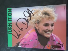 Heike Drechsler - handsignierte alte Karte