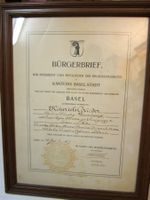 Bürgerbrief Basel-Stadt 1910