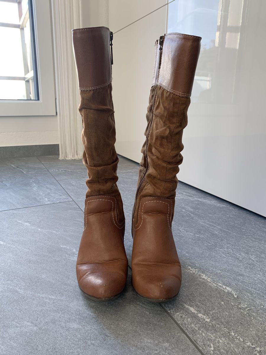 S.Oliver Damenschuhe: s.Oliver Winterstiefel, Gr. 38, Cognac – Gebraucht aus Einsiedeln von important__ 1