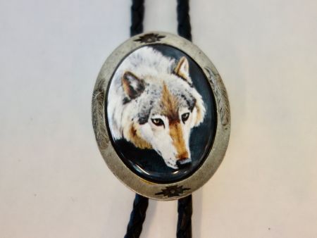 Bolo Tie Western Krawatte Cowboy WOLF WOLFKOPF USA J.ZSUPNIK