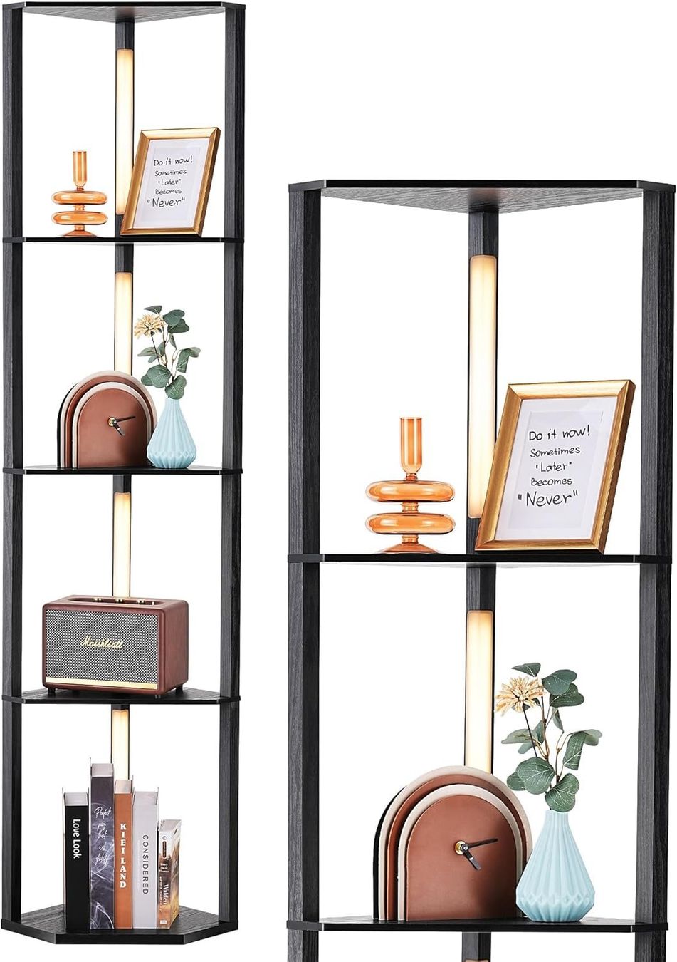 Lampade: Stehlampe mit 4 Holz-Regalen – Nuovo e nell'imballaggio originale da Gränichen venduto da omniadeals 1