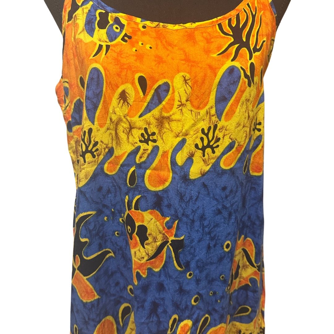 Vestiti: 90s Midi Summer Dress Fish Pattern M/L – Usato da Zofingen venduto da JumpInVintage 3