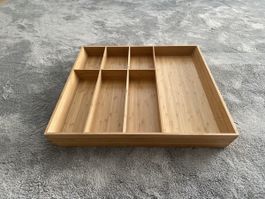 Holz Besteckkasten Organizer 8 Fächer guter Zustand