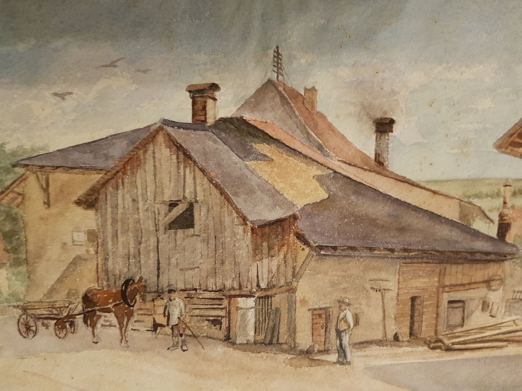 Dipinti: aquarelle ferme à Begnins s David Castle – Usato da Lausanne venduto da leneko 1