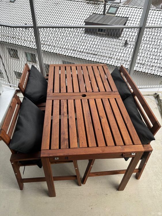 Gartentisch für 48 Personen mit 2 Stühlen, 1 Bank & Kissen Kaufen