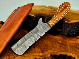Geprüft! 1A Knife Faltenstahl DAMASCUS Damast Jagd Messer