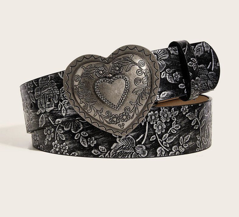 Cinture: Gürtel PU-Leder mit Herz-Schnallenmuster – Nuovo e nell'imballaggio originale da Lausanne venduto da FASHION-WORLD-SHOP 1