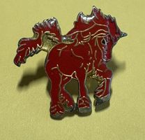 Pin Rote Vintage Pferde Brosche, cooler Look!