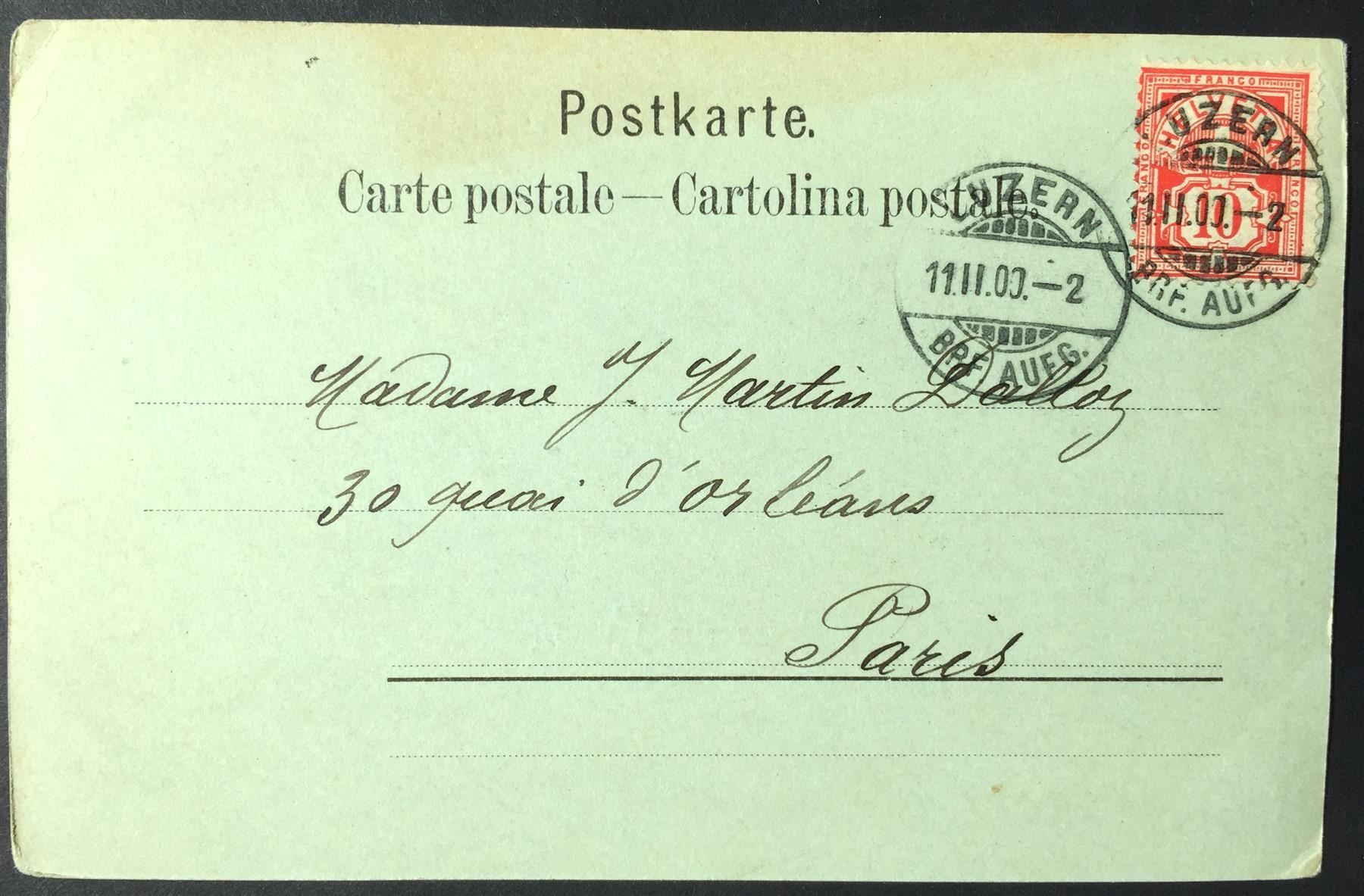 Cartoline postali: Gruss aus LUZERN Mondschein 1900 – Usato da Jona venduto da philajona 1