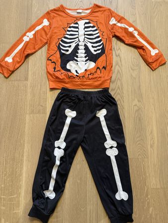 Kinder Halloween Kostüm Skelett Grösse 4-5 Jahre