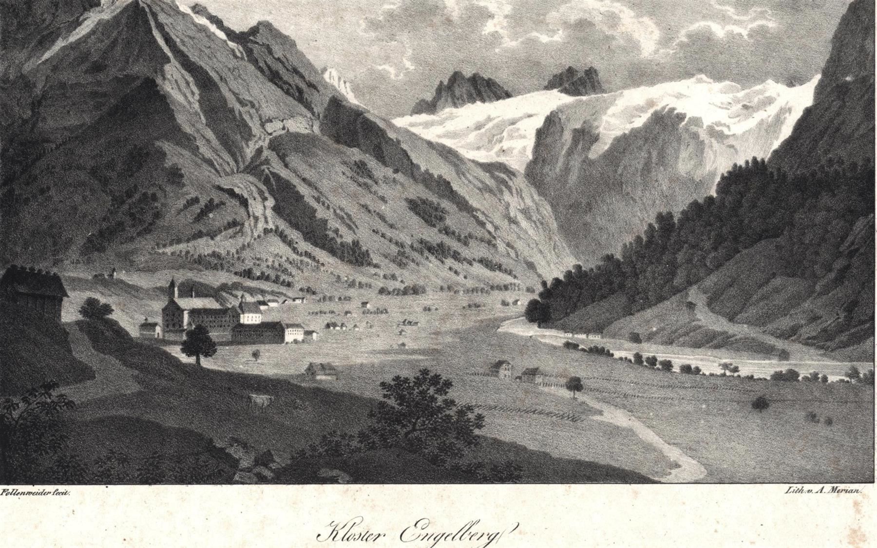 Gravures: Engelberg Kloster Lithographie – D'occasion à Rafz par Helvet32 1