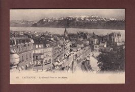LAUSANNE - Grand Pont et les Alpes - 1931
