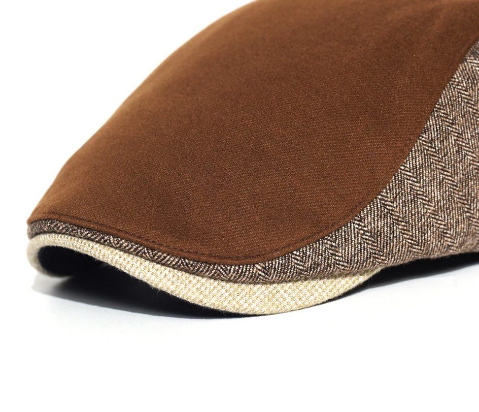 Copricapi, berretti & cappellini: Gatsby Baskenmütze Fischgrätenmuster Patchwork – Nuovo e nell'imballaggio originale da Lausanne venduto da FASHION-WORLD-SHOP 1