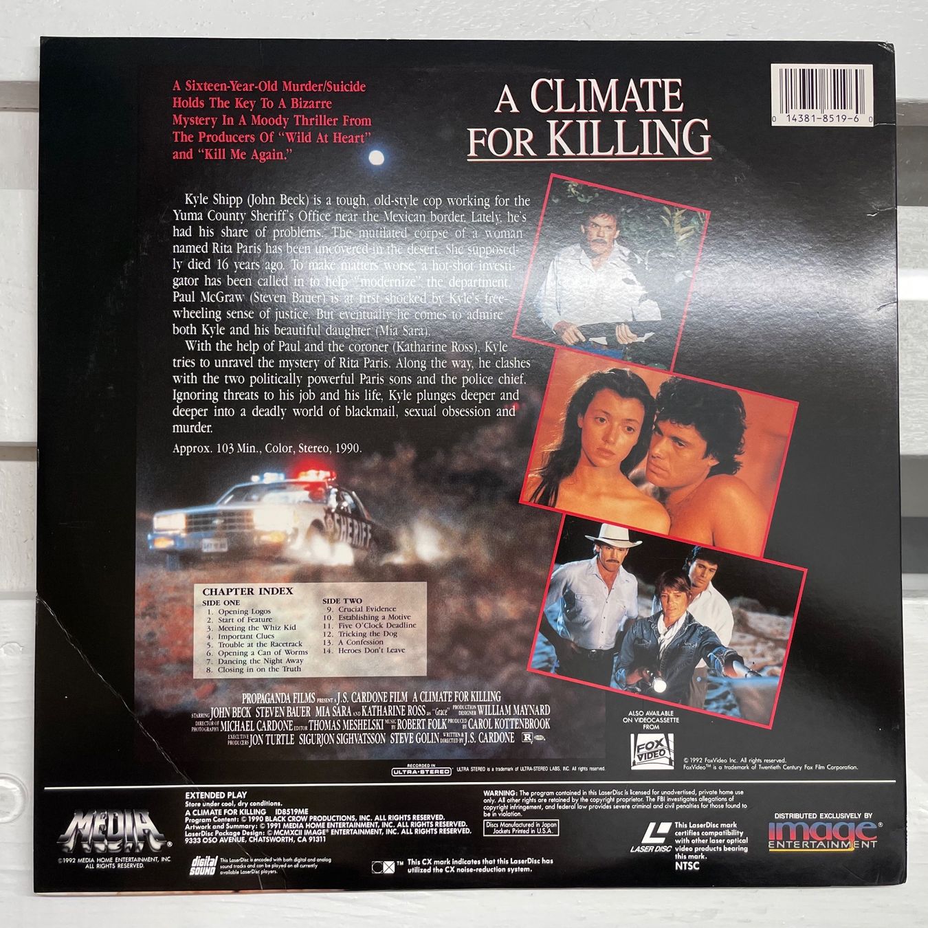 Tutti i DVDs: A Climate For Killing - LASER DISC - Englisch Original – Usato da Stans venduto da Brode 1