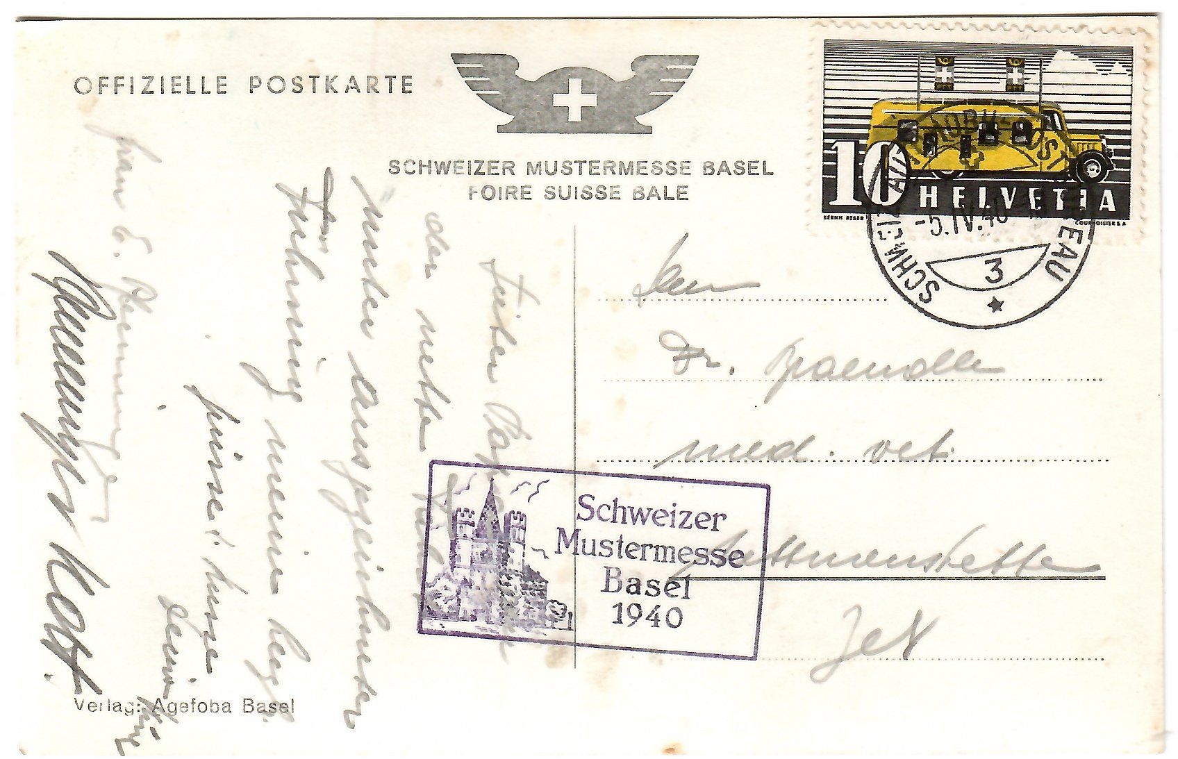 Cartes postales: Ansichtskarte  Schweizer Mustermesse Basel 1940 – D'occasion à Kerns par etma3 1