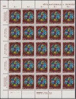 1968, B140.2.01 Bogenteil: Pro Patria +Abart "Strich" 31.MAR