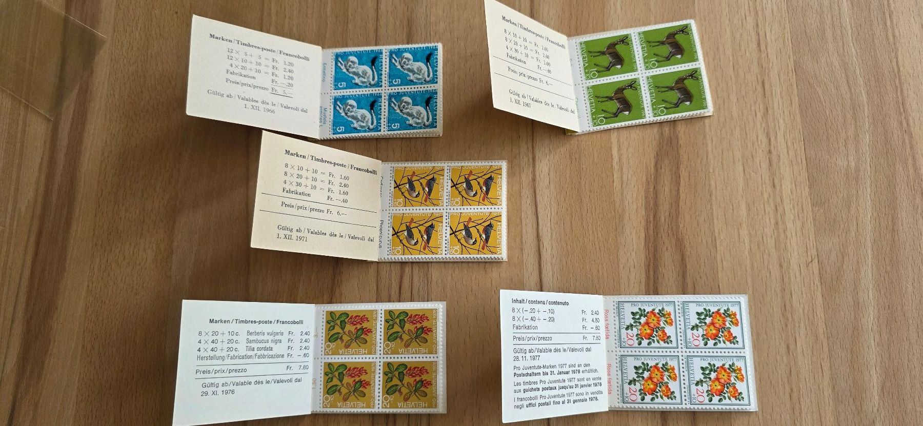 Tutti i francobolli: 5 Briefmarkenheftli Pro Juventute – Usato da Wettswil venduto da Schnuebe 1