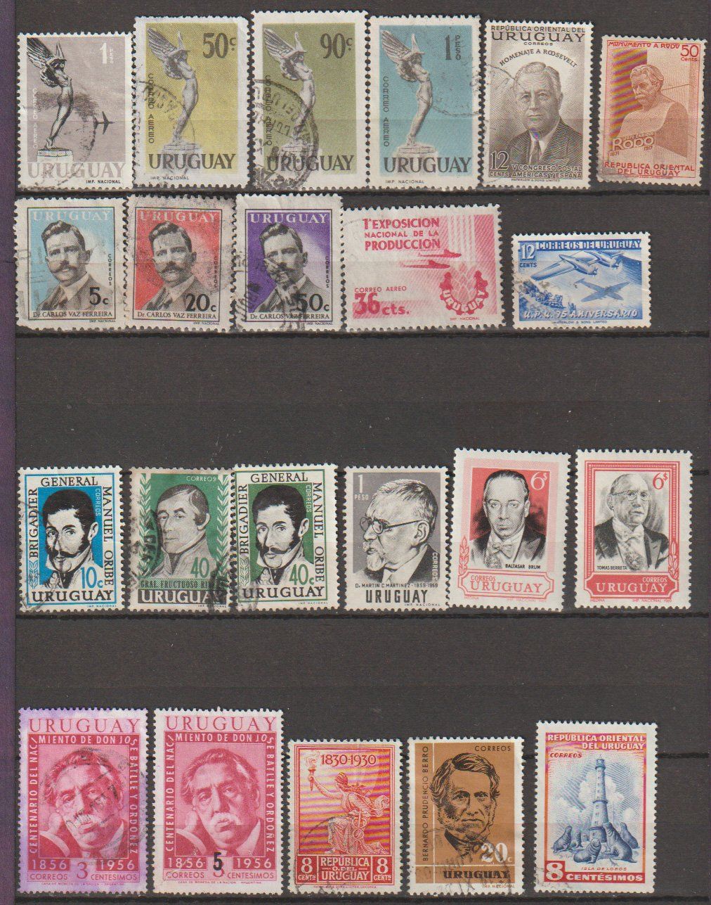Alle Briefmarken: Uruguay diverses émissions collection 1950-1970 – Gebraucht aus Crans-Montana von kira56
