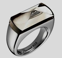 Bague BACCARAT-Paris „Louxor“, Argent 925 & Cristal “brume”